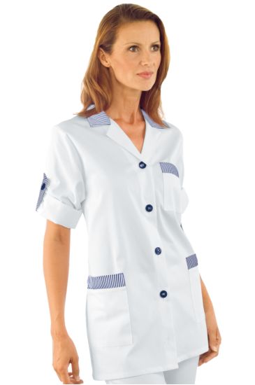 CASACCA YORK BIANCO+R.BLU Bianco+riga Blu Isacco