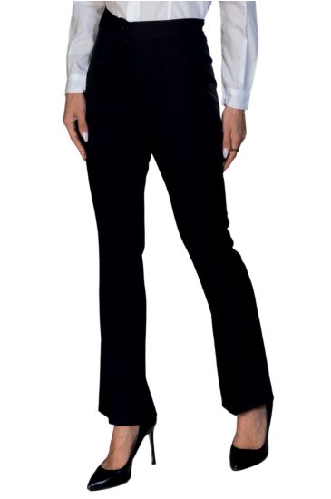 PANTALONE A ZAMPA SUPER STRETCH NERO Nero Isacco