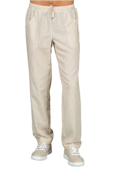 Trousers with elastic Linen Isacco