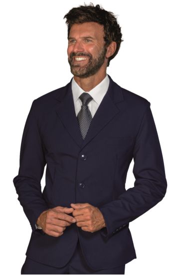 GIACCA CAMBRIDGE CON SPACCHI FODERATA BLU STRETCH LANA TG 64 Blu Isacco