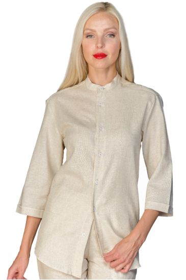 CAMICIA DETROIT UNISEX MANICA 3/4 LINO Lino Isacco