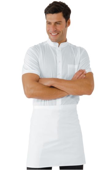 Waist apron cm 70x46 without pocket White Isacco