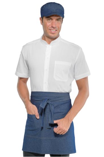 Creta apron cm 70x46 with central pocket Jeans Isacco
