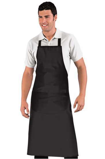 Big breast apron cm 96x105 Black Isacco