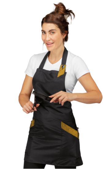 Sherry apron Black+golden Lurex Isacco