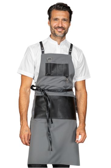 GREMBIULE BRISTOL GRIGIO + ECOPELLE NERO Grigio Isacco