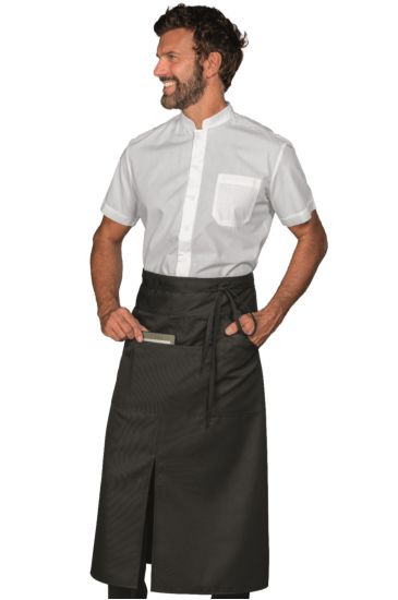 Versailles apron with slit and table pocket Black Isacco